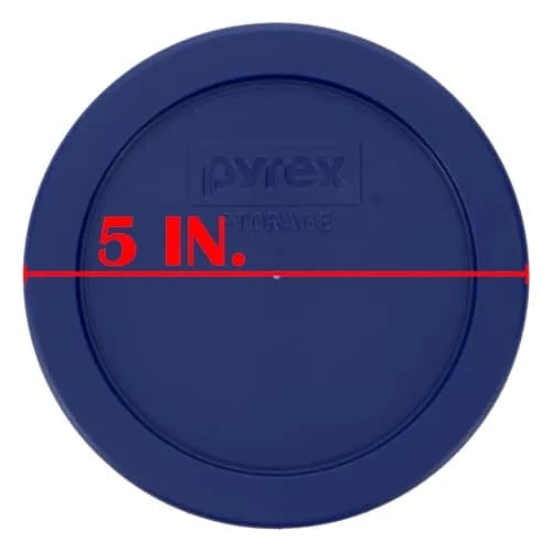 Pyrex 7200-PC Dark Blue Round Storage Lids - 2 Cup Capacity (4.75 inch Diameter) | BPA-Free Plastic, Dishwasher Safe, Resists Stains & Odors thumbnail 8