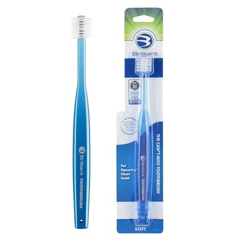 Brilliant Soft Toothbrush for Adults - with Over 15,000 360° Micro Bristles | Gentle, All-Around Clean, Blue thumbnail 1