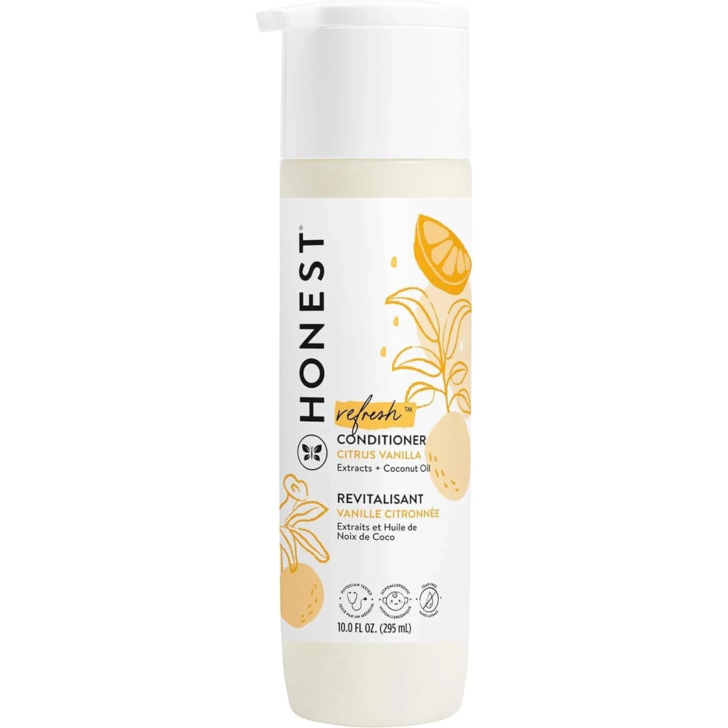 The Honest Company Conditioner, Tear-Free, Citrus Vanilla Refresh, 295ml (10 fl oz) | Gentle Formula for All Hair Types