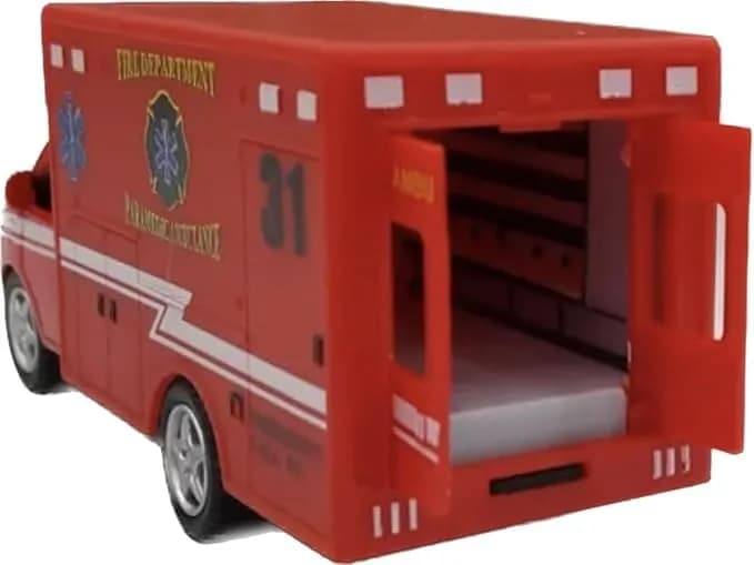 KiNSMART Rescue Team Ambulance Die Cast Metal Toy Truck 5-inch (2-Pack) | ASTM-Tested Non-Toxic Toy Vehicle thumbnail 7