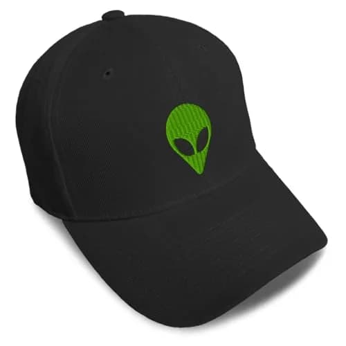 Speedy Pros Baseball Caps for Men & Women Embroidered Alien A Embroidery 6-Panel Acrylic Black | Bold Style & Comfort thumbnail 1