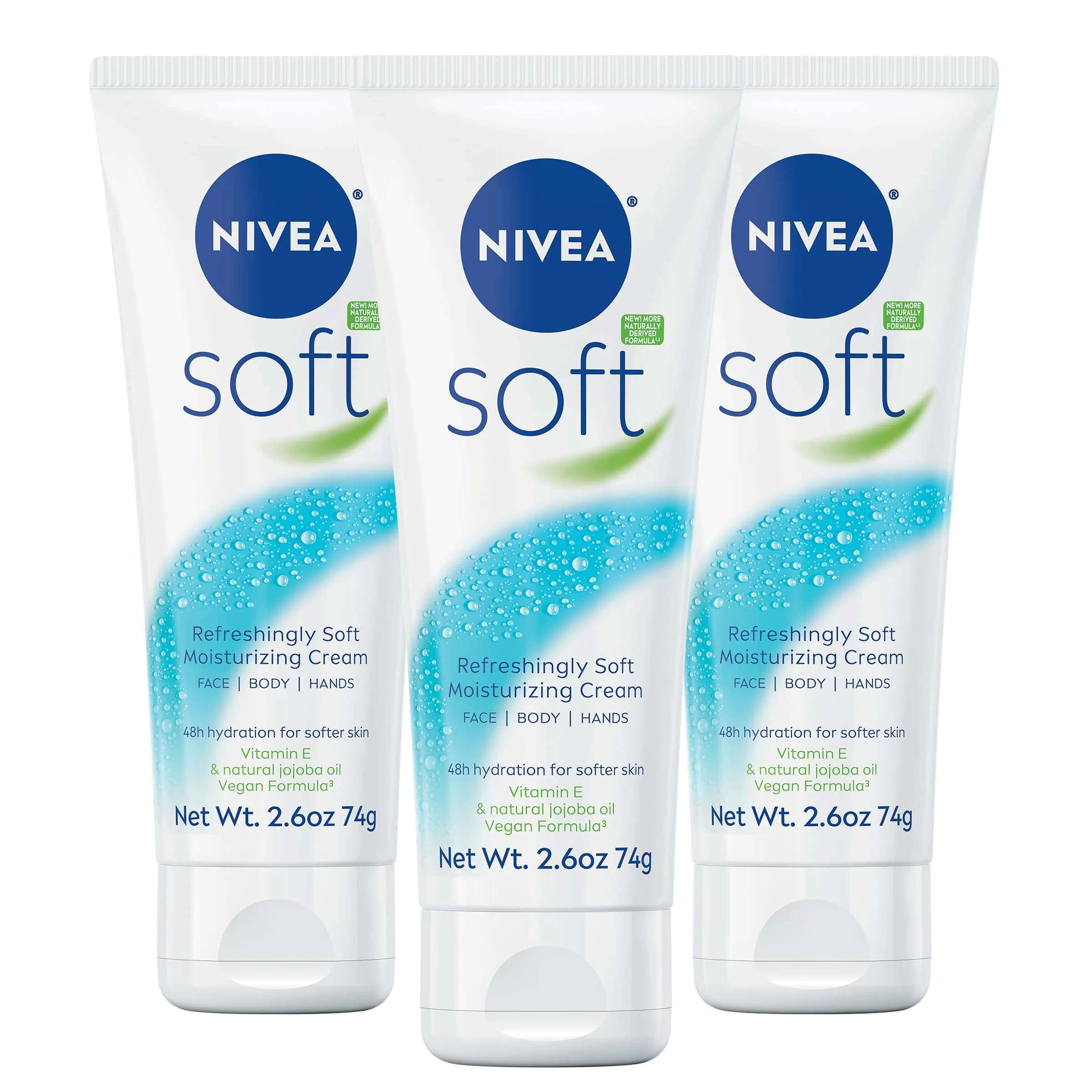 NIVEA Soft Moisturizing Creme 200ml (6.8 Fl Oz) Pack of 4 | Refreshing Hydration for Face, Body & Hands — WHITE / 2.6 Ounce