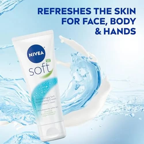 NIVEA Soft Refreshingly Soft Moisturizing Cream 75ml (2.6 Fl Oz) | 48-Hour Hydration with Jojoba Oil & Vitamin E thumbnail 3