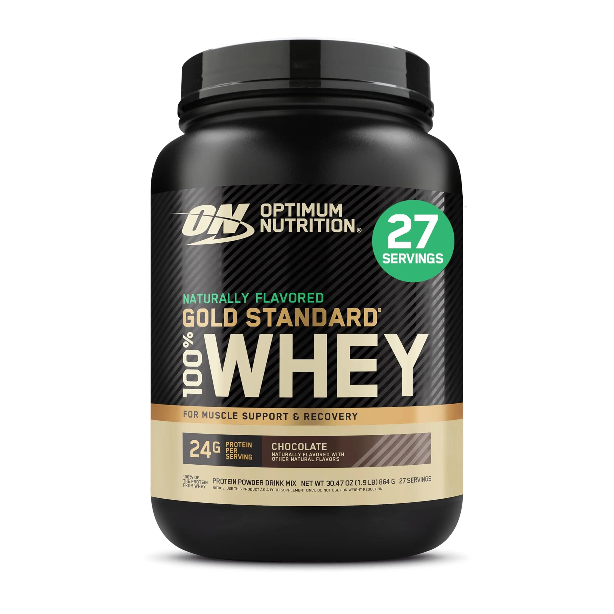Optimum Nutrition Gold Standard 100% Whey Protein Powder Chocolate 907 g (2 LB) | 24g Protein Per Serving - main product image