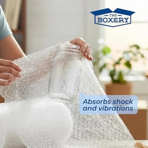 The Boxery Bubble Wrap 12 inch x 175 ft | Small 3/16 inch Air Bubbles for Packing & Shipping thumbnail 6