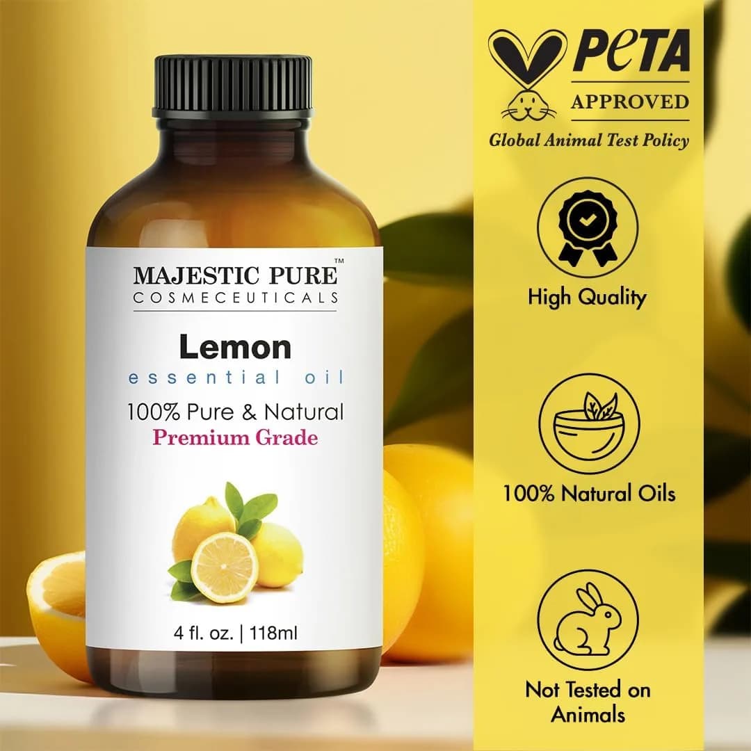 Majestic Pure Lemon Essential Oil 120ml (4 Fl Oz) | Pure & Natural Aromatherapy Oil thumbnail 2