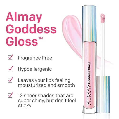 Almay Lip Gloss, Non-Sticky Lip Makeup, Holographic Glitter Finish, Hypoallergenic, 200 Angelic, 0.9 Oz | High-Glossy Sheer Lip Shine thumbnail 2