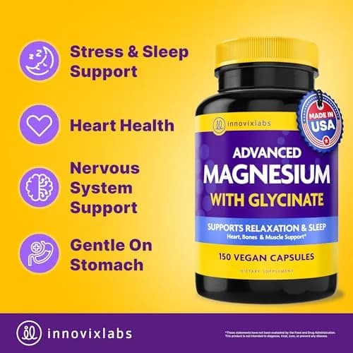 InnovixLabs 2in1 Magnesium Glycinate & Magnesium Malate 210mg | Supports Relaxation & Sleep, Vegan, 150 Capsules thumbnail 2