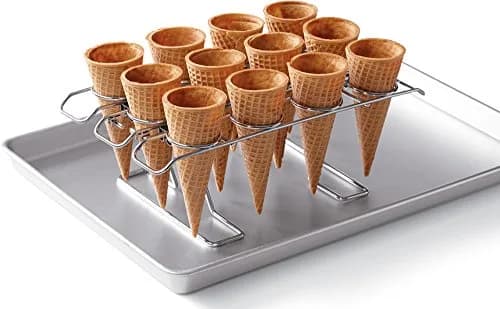 Wilton Cupcake Cones Baking Rack, 12-Cavity Ice Cream Cone Cupcakes Holder | Oven-Safe Steel Stand for Cupcake Cones thumbnail 6
