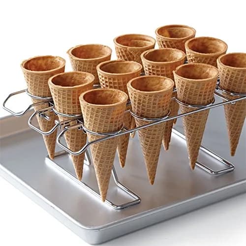 Wilton Cupcake Cones Baking Rack, 12-Cavity Ice Cream Cone Cupcakes Holder | Oven-Safe Steel Stand for Cupcake Cones thumbnail 2