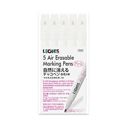 LEONIS Disappearing Ink Fabric Marking Pen Pink 5 Count Pack | Precise, Water Erasable, 500m Guarantee thumbnail 1