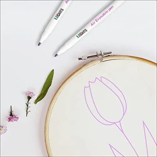 LEONIS Disappearing Ink Fabric Marking Pen Pink 5 Count Pack | Precise, Water Erasable, 500m Guarantee thumbnail 3