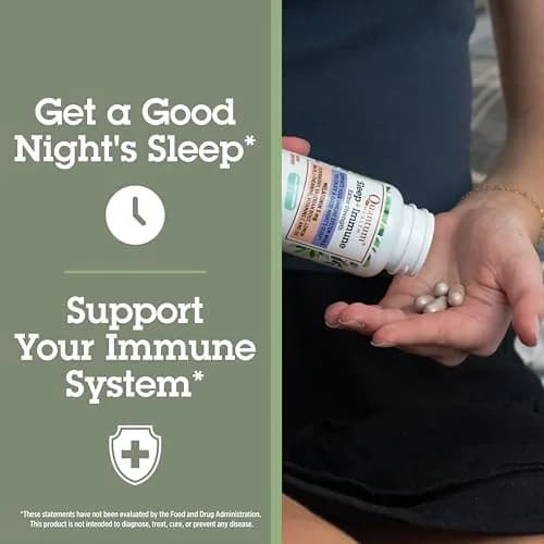 Quantum Sleep Immune Melatonin 5mg Herbal Sleep Aid | Supports Rest & Immunity, 30 Capsules thumbnail 2