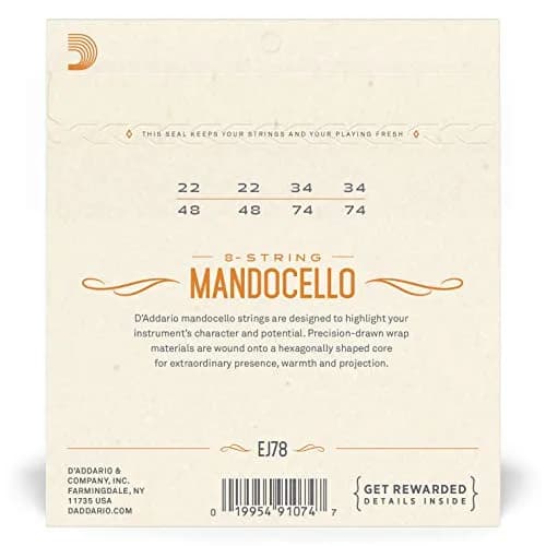 D'Addario J78 Phosphor Bronze Mandocello Strings, 22-74 Gauges | Warm, Bright Tone thumbnail 3