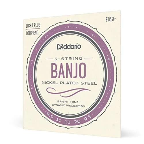 D'Addario EJ60+ Banjo Strings, Nickel-Plated Steel, Light Plus Gauge 9.5-20, 5-String Set (1 Set) thumbnail 1