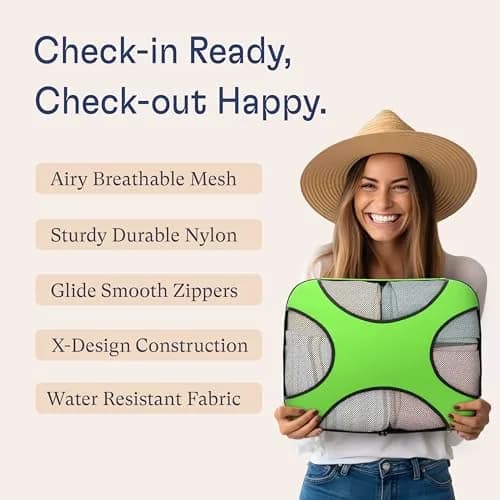 Shacke 5 Set Packing Cubes for Travel with Laundry Bag (Green Grass) | Space-Saving Luggage Organizer (70-120 chars) thumbnail 5