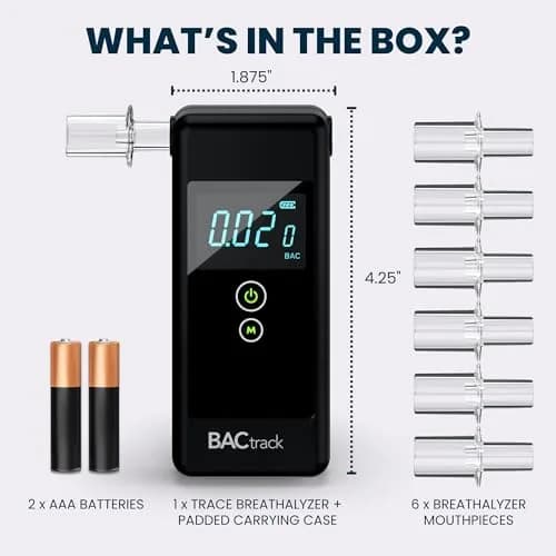 BACtrack Trace Breathalyzer | Police-Grade DOT & NHTSA Compliant | 0.19 lbs (84 g) | Includes 6 Mouthpieces thumbnail 6
