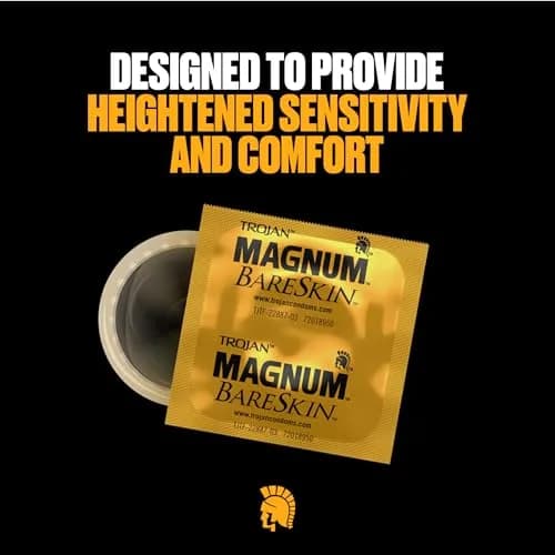 Trojan Magnum Bareskin Large Size Condoms 10 Count | Thinnest Magnum for Heightened Sensitivity thumbnail 3