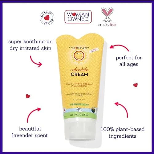 California Baby Calendula Cream 6 oz | Plant-Based Moisturizer for Sensitive Dry Skin thumbnail 3