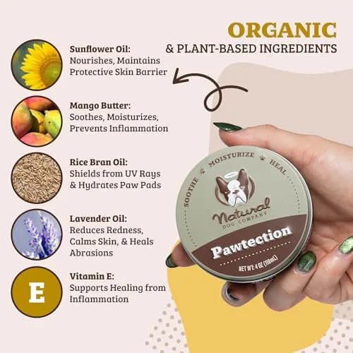 Natural Dog Company PawTection Dog Paw Wax Tin 2 oz (57 g) | Protects Against Hot Pavement, Rough Terrains, and Extreme Weather thumbnail 3