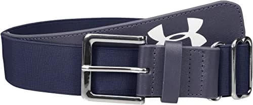 Under Armour Men's UA Baseball Belt OSFA Navy | Elastic Webbing, Custom UA Loops, 2" Wide thumbnail 1