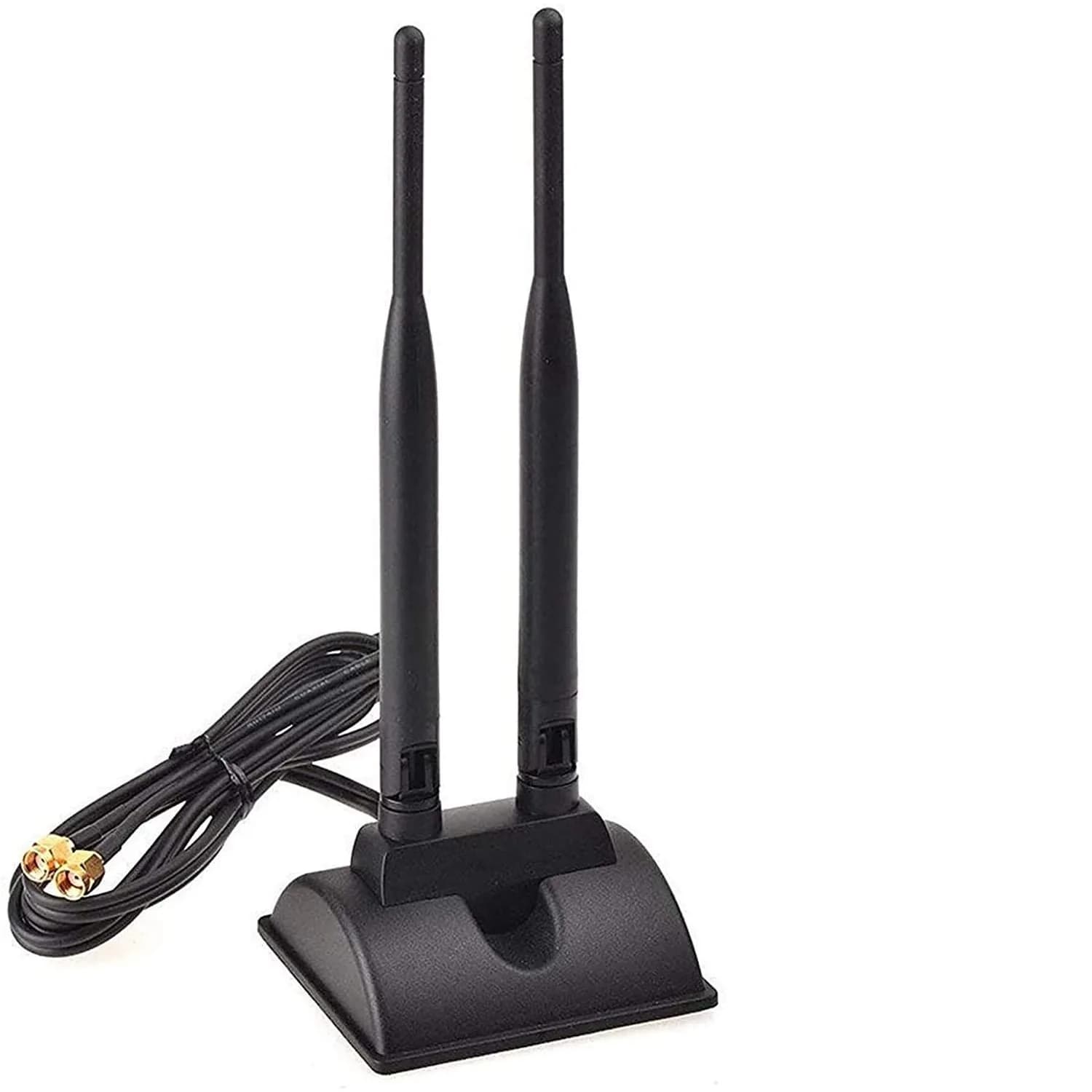 TECHTOO Dual Band WiFi Antenna 6dBi (2.4/5.8GHz) with RP-SMA Connector & Magnetic Base | Extends Wireless Range to Dead Spots