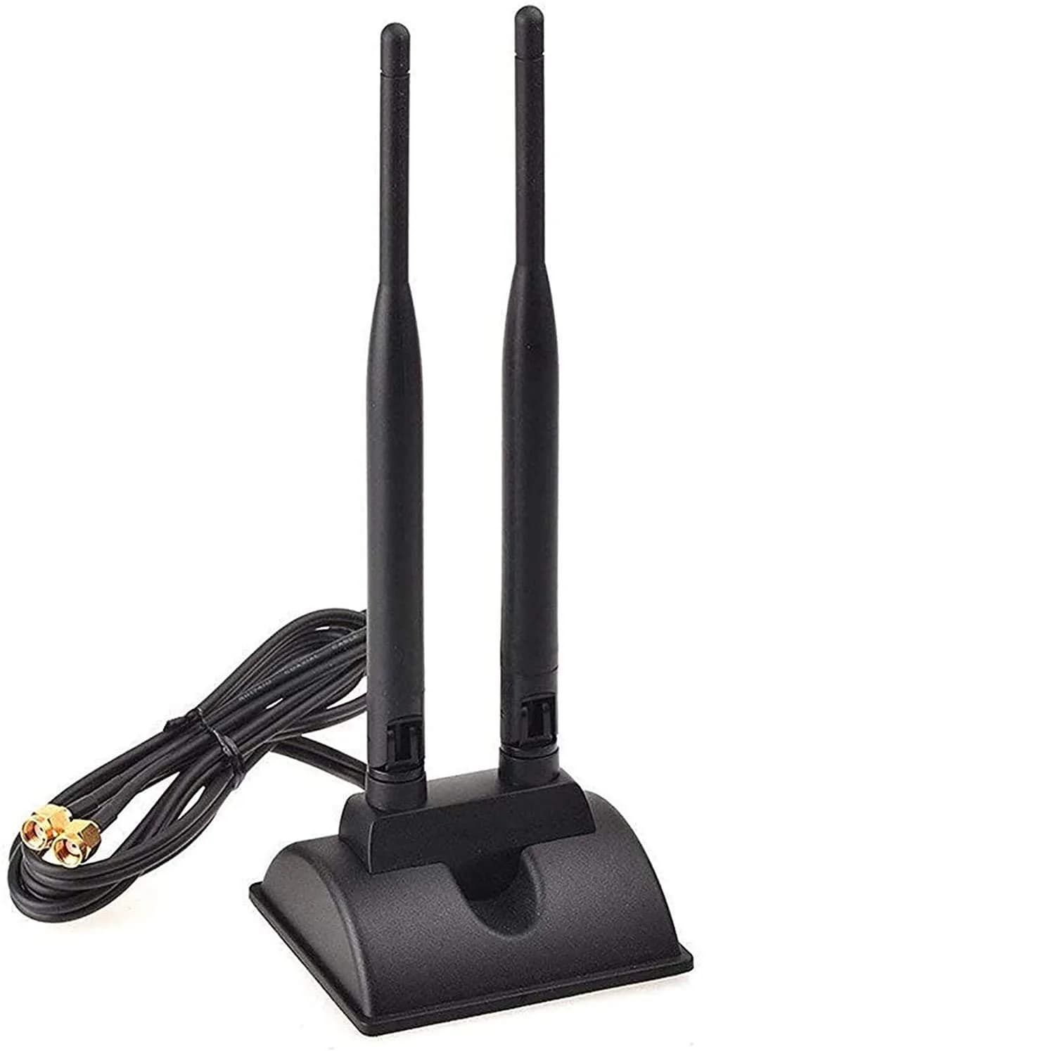 TECHTOO Dual Band WiFi Antenna 6dBi (2.4/5.8GHz) with RP-SMA Connector & Magnetic Base | Extends Wireless Range to Dead Spots — 2.4/5.8GHz Dual-Antenna