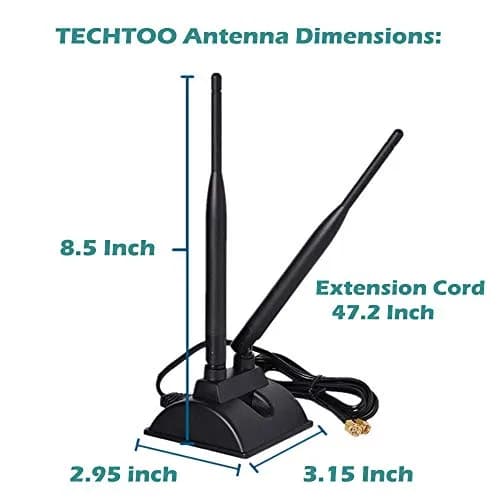 TECHTOO Dual Band WiFi Antenna 6dBi (2.4/5.8GHz) with RP-SMA Connector & Magnetic Base | Extends Wireless Range to Dead Spots thumbnail 7