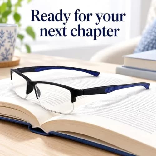 Calabria 6904 Flexie Bendable Reading Glasses +1.25 Blue | Flexible, Stylish & Durable thumbnail 5