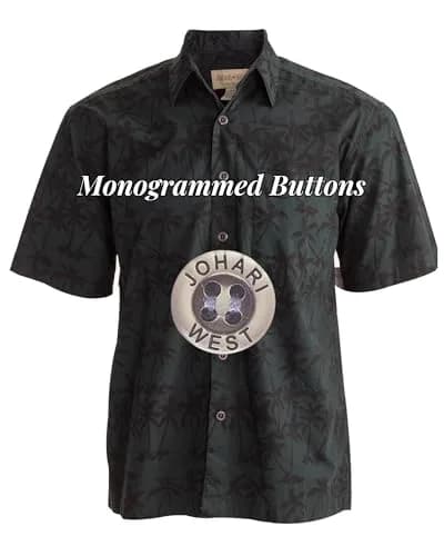 Johari West Men's Button-Down Short Sleeve Shirt | Hand Printed Batik, Natural Pre-Shrunk Cotton (Black, 2X-Large) thumbnail 4