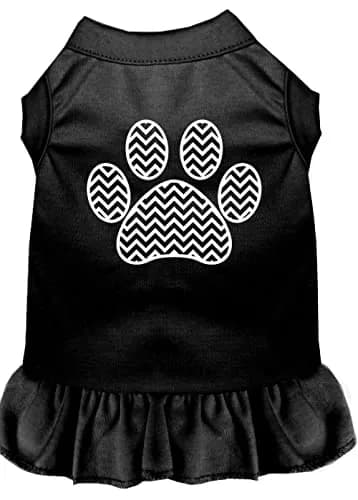 Mirage Pet Products 57-59 SMBKPK 10" Chevron Paw Screen Print Dress Black with Light Pink | Small thumbnail 2