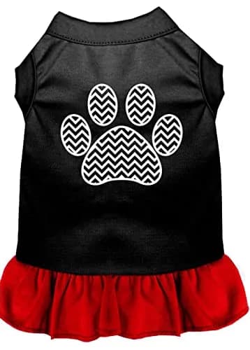Mirage Pet Products 57-59 SMBKPK 10" Chevron Paw Screen Print Dress Black with Light Pink | Small thumbnail 3