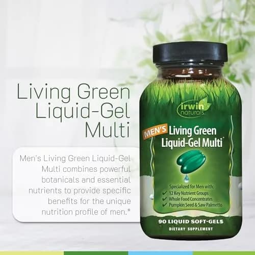 Irwin Naturals Men's Living Green Daily Multivitamin 120 Softgels | Full Spectrum Support for Men thumbnail 5