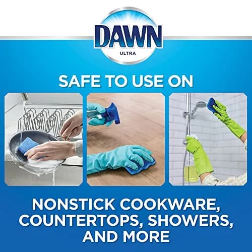 Dawn Non-Scratch Kitchen Dish Sponges, Blue (Pack of 3) | Non-Scratch & Durable for Household Cleaning thumbnail 4