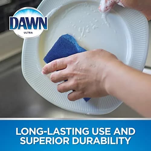 Dawn Non-Scratch Kitchen Dish Sponges, Blue (Pack of 3) | Non-Scratch & Durable for Household Cleaning thumbnail 3