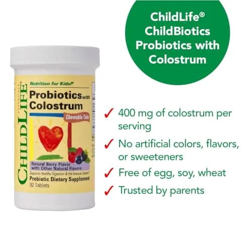 ChildLife Essentials ChildBiotics with Colostrum 92 Tablets | Supports Digestive & Immune Health thumbnail 6