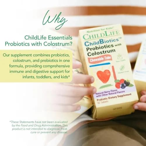 ChildLife Essentials ChildBiotics with Colostrum 92 Tablets | Supports Digestive & Immune Health thumbnail 3