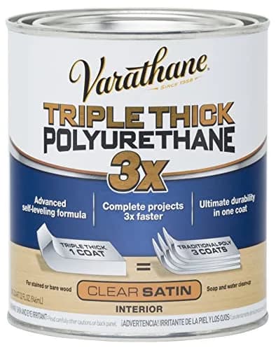 Varathane Triple Thick Polyurethane Satin Wood Finish 946ml (32 Fl Oz) | One Coat Protection for Interior Wood thumbnail 1