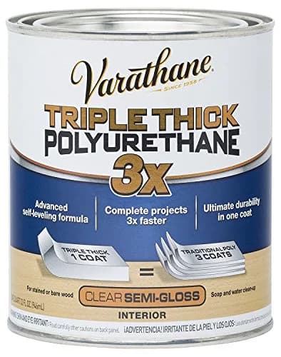 Varathane Triple Thick Polyurethane Semi-Gloss Wood Finish | 1 Quart, Self-Leveling, Fast Drying thumbnail 1