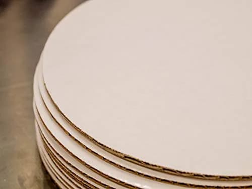 Southern Champion Tray 14" Mottled Corrugated Cake & Pizza Circles | Uncoated Single Wall, White, Case of 100 thumbnail 3