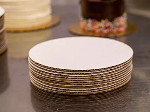 Southern Champion Tray SCT 11313 9" Mottled Corrugated Cake & Pizza Circles | Single Wall, White, Case of 100 thumbnail 2