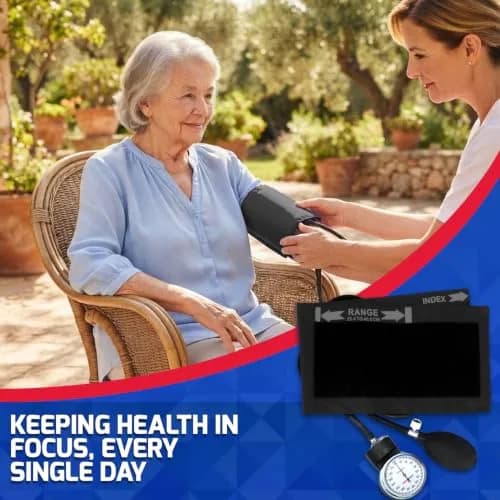 Dixie EMS Deluxe Aneroid Sphygmomanometer Blood Pressure Set with Adult Cuff, Carrying Case & Calibration Tool - Black | Professional Grade Manual BP Monitor thumbnail 4