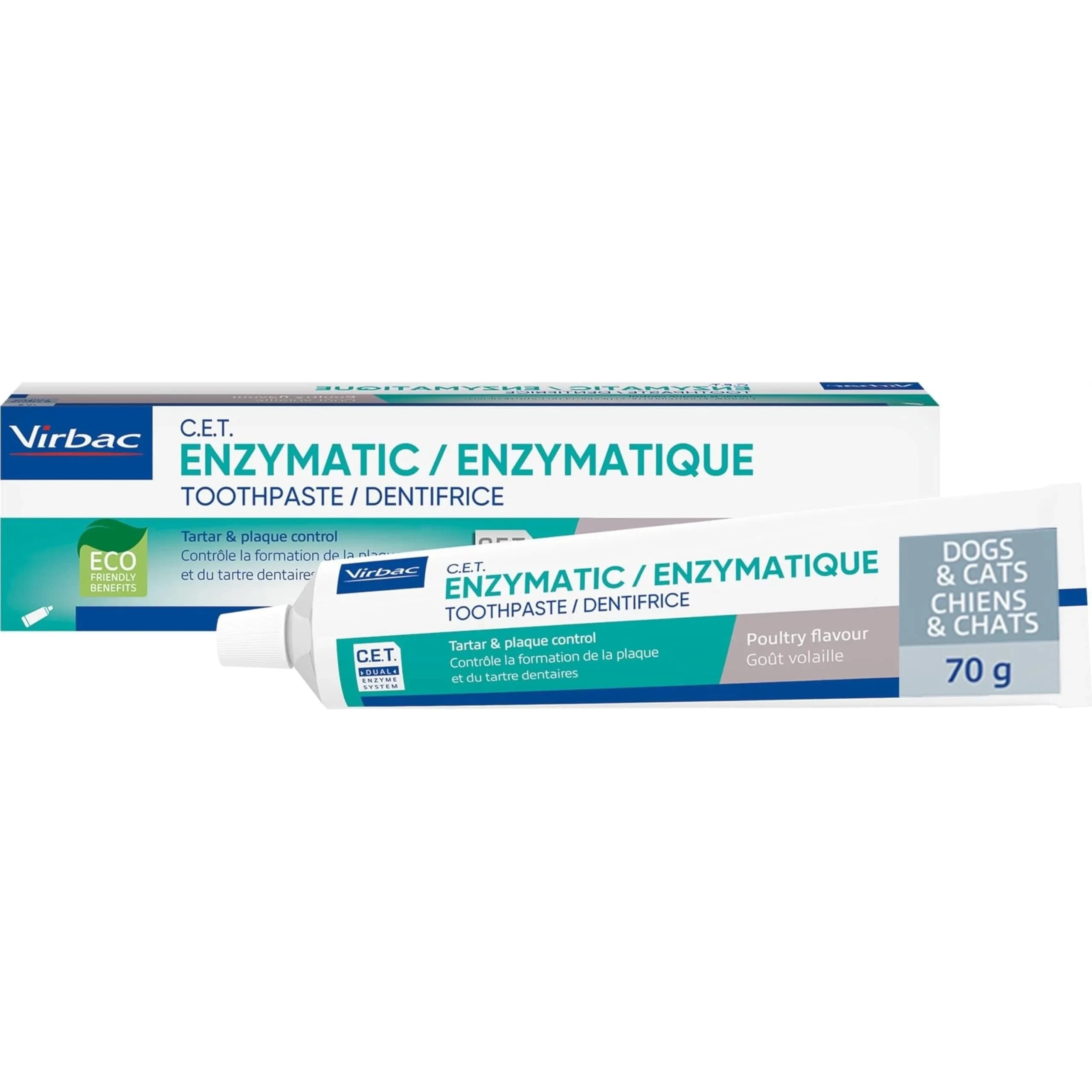Virbac C.E.T. Enzymatic Toothpaste Vanilla Mint Flavor 70g (2.5 oz) | Vet Recommended Tartar & Plaque Control — Poultry