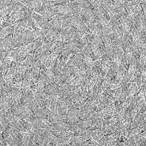 DII Classic Woven Tabletop Collection, Indoor/Outdoor Placemat Set, Round, 15" Diameter, Silver Tinsel thumbnail 2