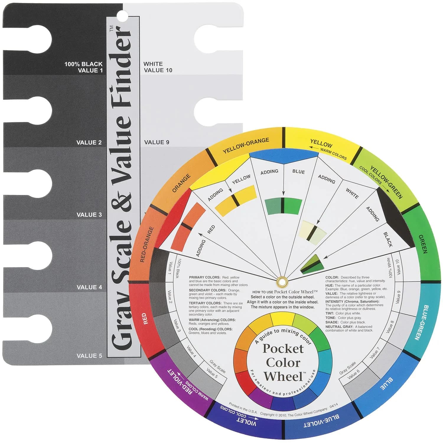 ASW Color Wheel Pocket Guide with Gray Scale Value Finder | Artists & Professionals - main product image