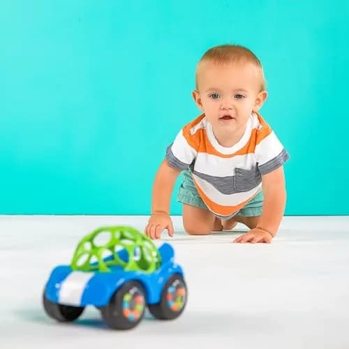 Bright Starts Oball Easy Grasp Rattle & Roll Toy Car 1 Pack | BPA-Free Infant Crawling Toy for 3+ Months thumbnail 6