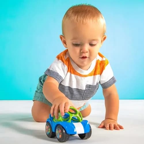 Bright Starts Oball Easy Grasp Rattle & Roll Toy Car 1 Pack | BPA-Free Infant Crawling Toy for 3+ Months thumbnail 4