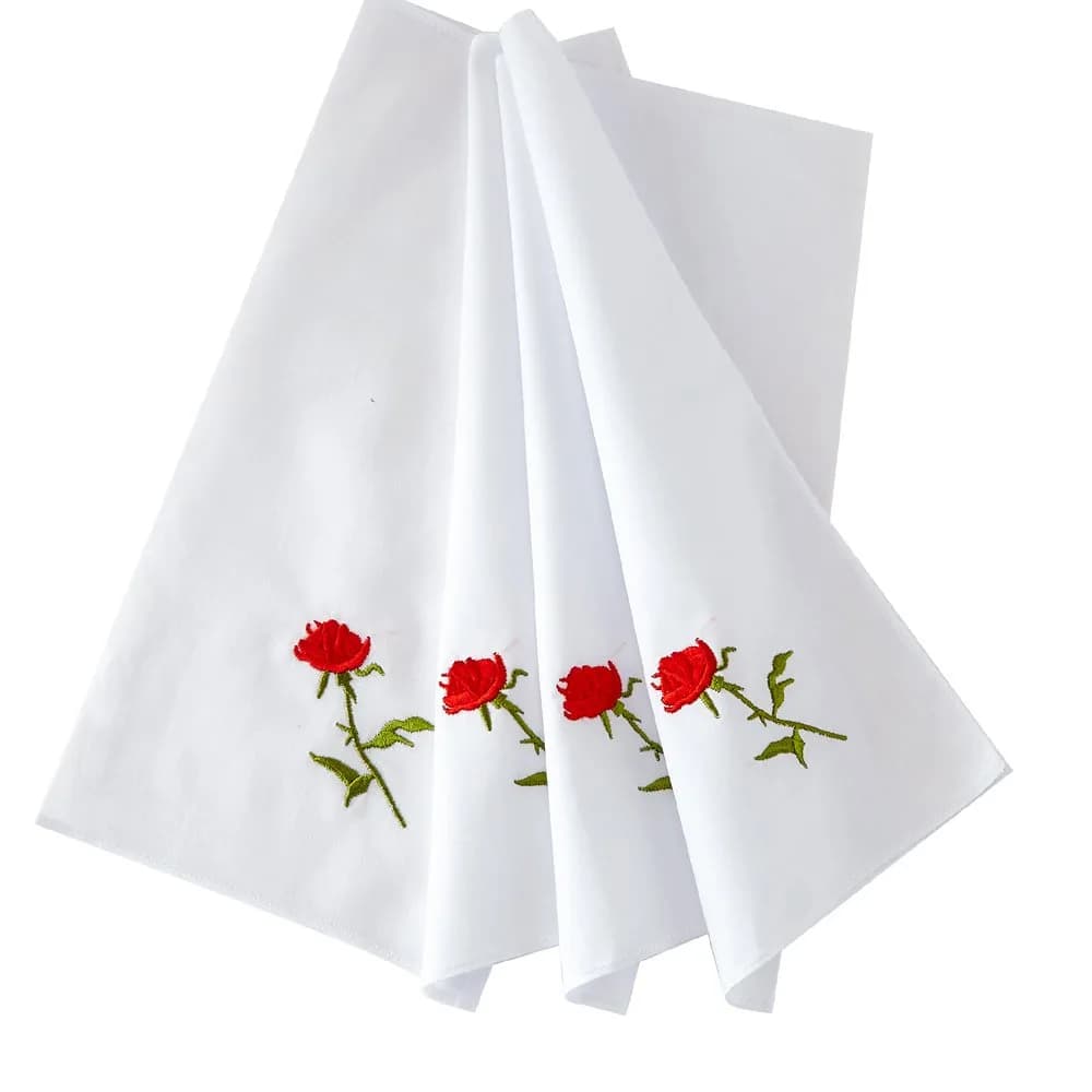 RDS HANKYTEX Cotton Embroidery Ladies' Handkerchiefs Lace Set of 6 (11 inch / 27.94 cm) — 3