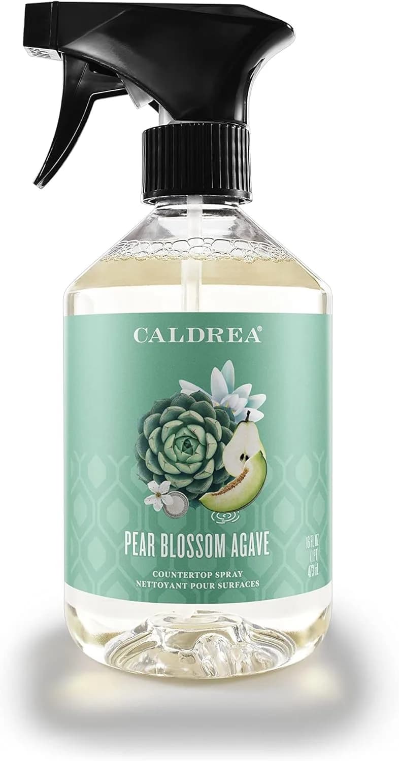 Caldrea Multi-Surface Countertop Spray Cleaner Pear Blossom Agave 473ml (16 Fl Oz) | Cleans All Finished Surfaces — Pear Blossom Agave