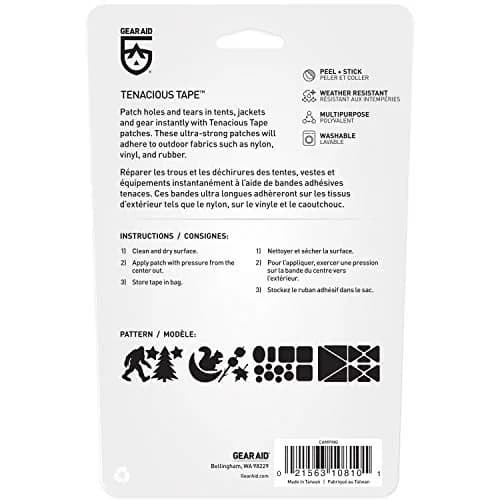 GEAR AID Tenacious Tape Repair Patches – Peel-and-Stick Nylon Gear Patches for Jackets, Tents, Sleeping Bags, Backpacks, Outdoor Gear (3"x20") thumbnail 3